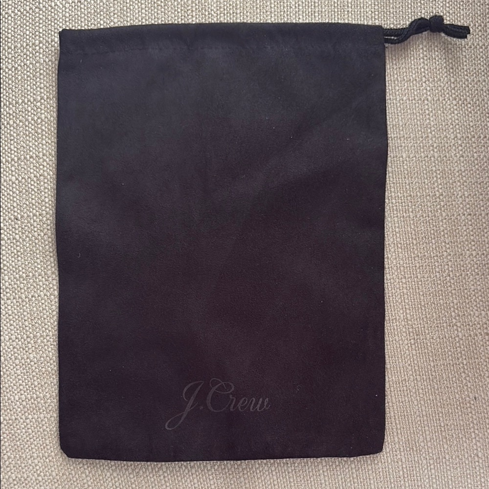 J. Crew Black Minimalist Fabric Bag with Drawstring Closure 8.5x6